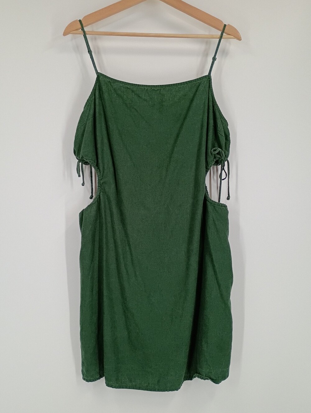 Aerie Linen Blend Cutout Mini Dress